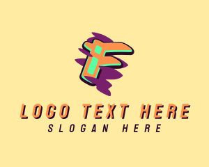 Teenager - Graffiti Art Letter F logo design