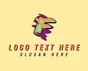 Teen - Graffiti Art Letter F logo design