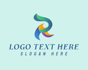 Surf - Colorful Company Letter R logo design
