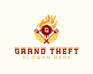 Roast - Fire Grill Barbecue logo design