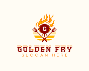 Frying - Fire Grill Barbecue logo design