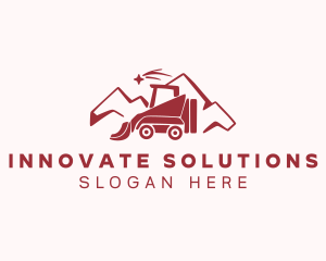 Dozer - Mountain Bulldozer Construction logo design