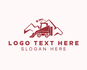 Mountain - Mountain Bulldozer Construction logo design