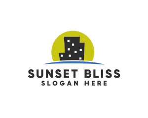 Sunset - City Building Sunset logo design