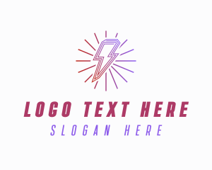 Power Lightning Bolt logo design