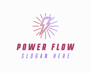 Power Lightning Bolt logo design