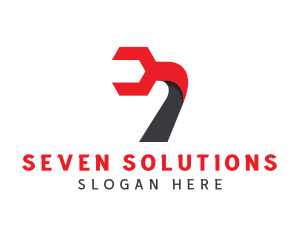 Seven - Mechanic Wrench Number 7 logo design