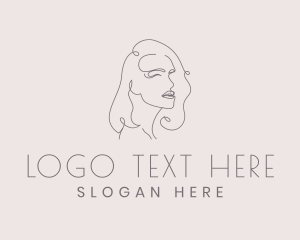 Hairdresser - Minimalist Female Face logo design