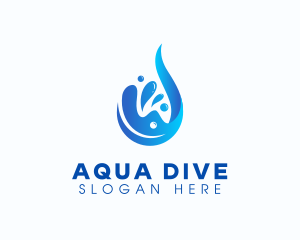 Aqua Water Droplet logo design