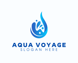 Aqua Water Droplet logo design