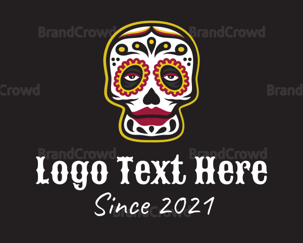 Ornate Mexican Skull Logo