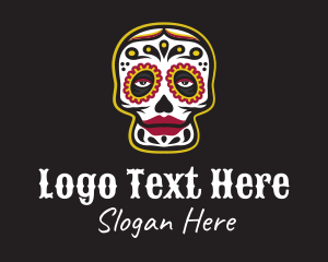 Ornate Mexican Skull Logo