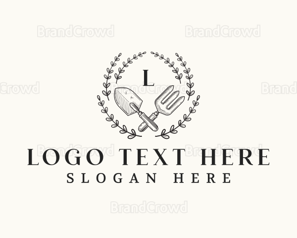 Landscaping Gardening Shovel Logo