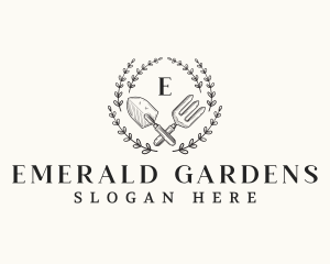 Landscaping Gardening Shovel logo design