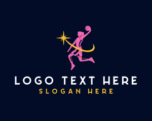 Dunk - Female Basketball Athlete logo design