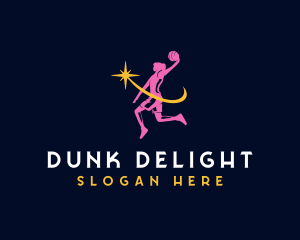 Dunk - Female Basketball Athlete logo design