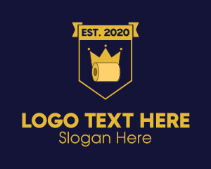 Toilet - Toilet Paper Crown logo design