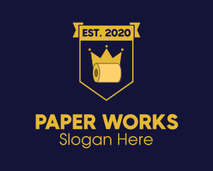 Paper - Toilet Paper Crown logo design