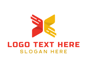 Initial - Red & Yellow X Business Company logo design