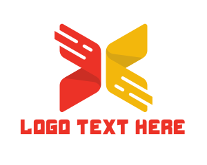Fabrication - Red & Yellow X Business Company logo design