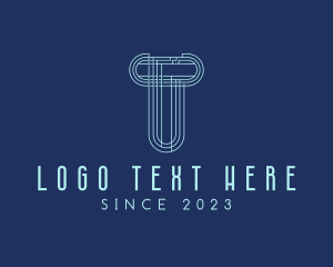 Internet - Cyber Tech Letter T logo design