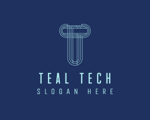 Cyber Tech Letter T logo design