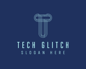 Cyber Tech Letter T logo design