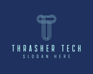 Cyber Tech Letter T logo design