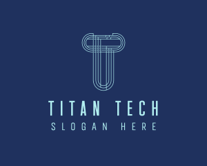 Cyber Tech Letter T logo design