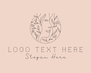Massage - Leaf Woman Face logo design
