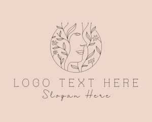 Cosmetic - Leaf Woman Face logo design