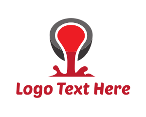 Bucket - Red Liquid Pour logo design