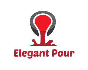 Red Liquid Pour logo design