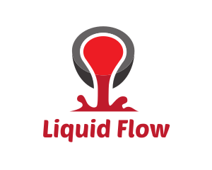 Pouring - Red Liquid Pour logo design