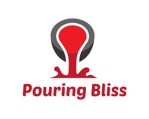 Pouring - Red Liquid Pour logo design