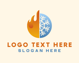 Refrigeration - Flame & Ice Element logo design