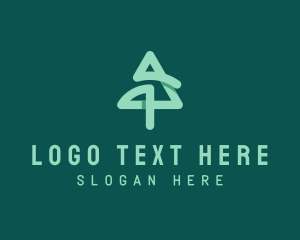 Eco - Pine Tree Letter A logo design