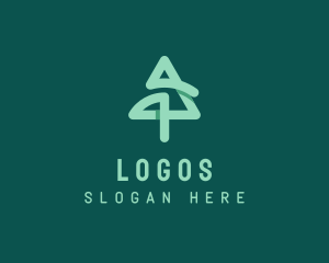 Nature Reserve - Pine Tree Letter A logo design