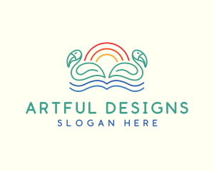 Tropical Summer Birds logo design