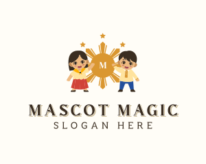 Cute Filipino Boy Girl logo design