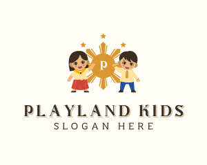 Cute Filipino Boy Girl logo design