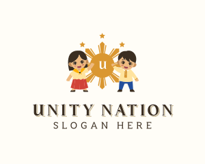 Cute Filipino Boy Girl logo design