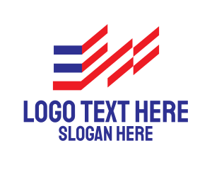 North America - Minimalist American Flag logo design