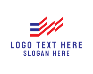 National - Minimalist American Flag logo design