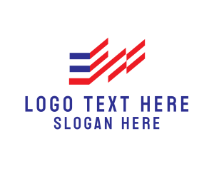 Usa - Minimalist American Flag logo design