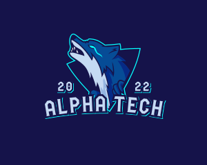 Alpha - Gaming Hunter Wolf logo design