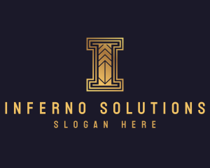 Golden Art Deco Firm logo design