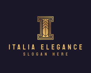 Golden Art Deco Firm logo design