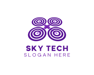 Quadcopter Propeller Drone logo design