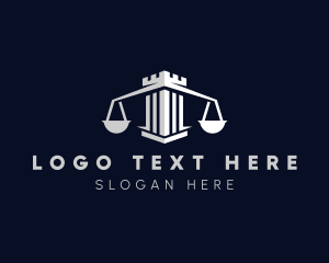 Column - Tower Turret Justice Scale logo design